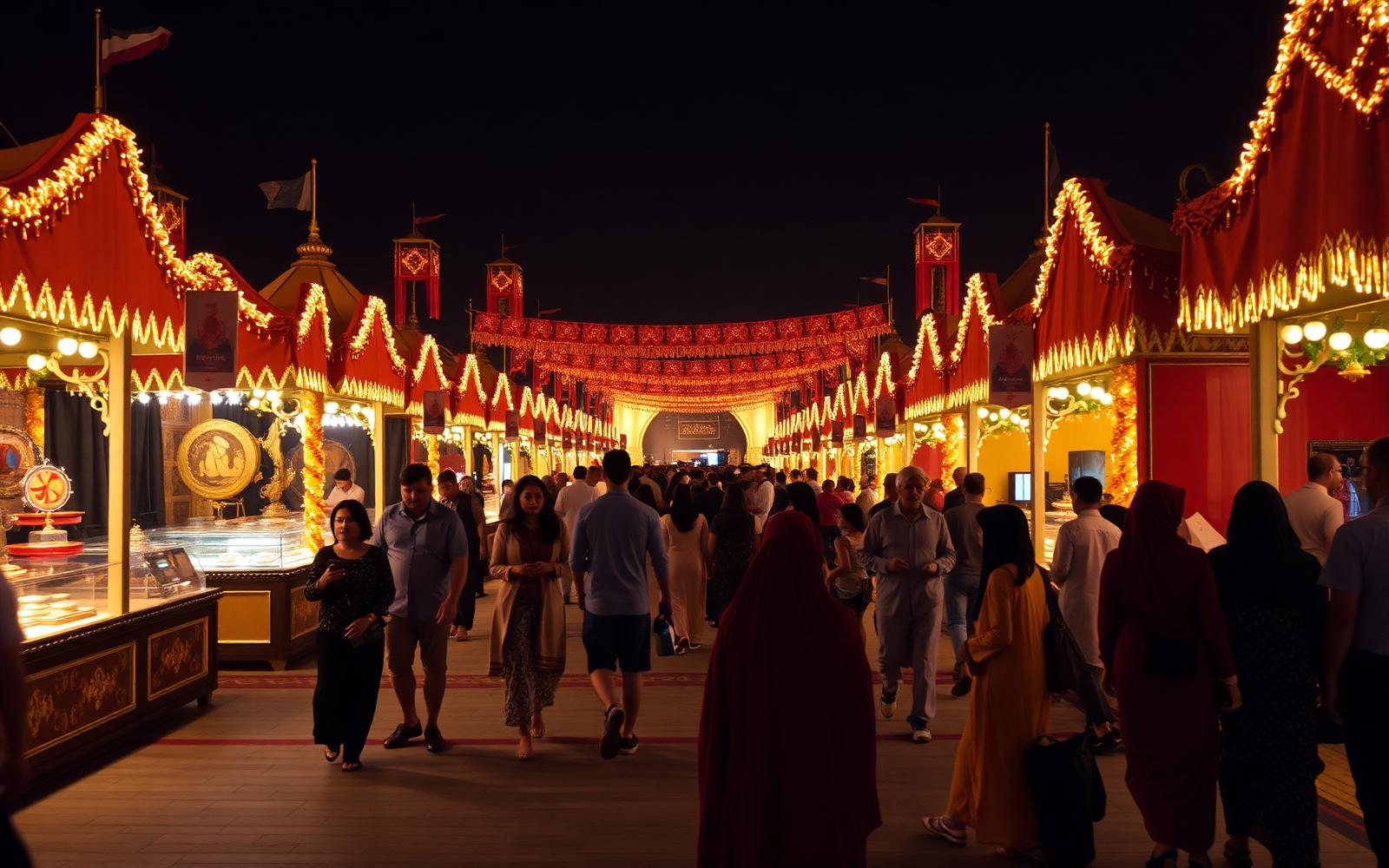 Global Village Dubai at night
